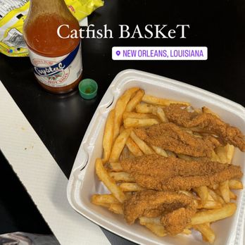Catfish basket & fries at NOLA Poboys, Bourbon Street New Orleans