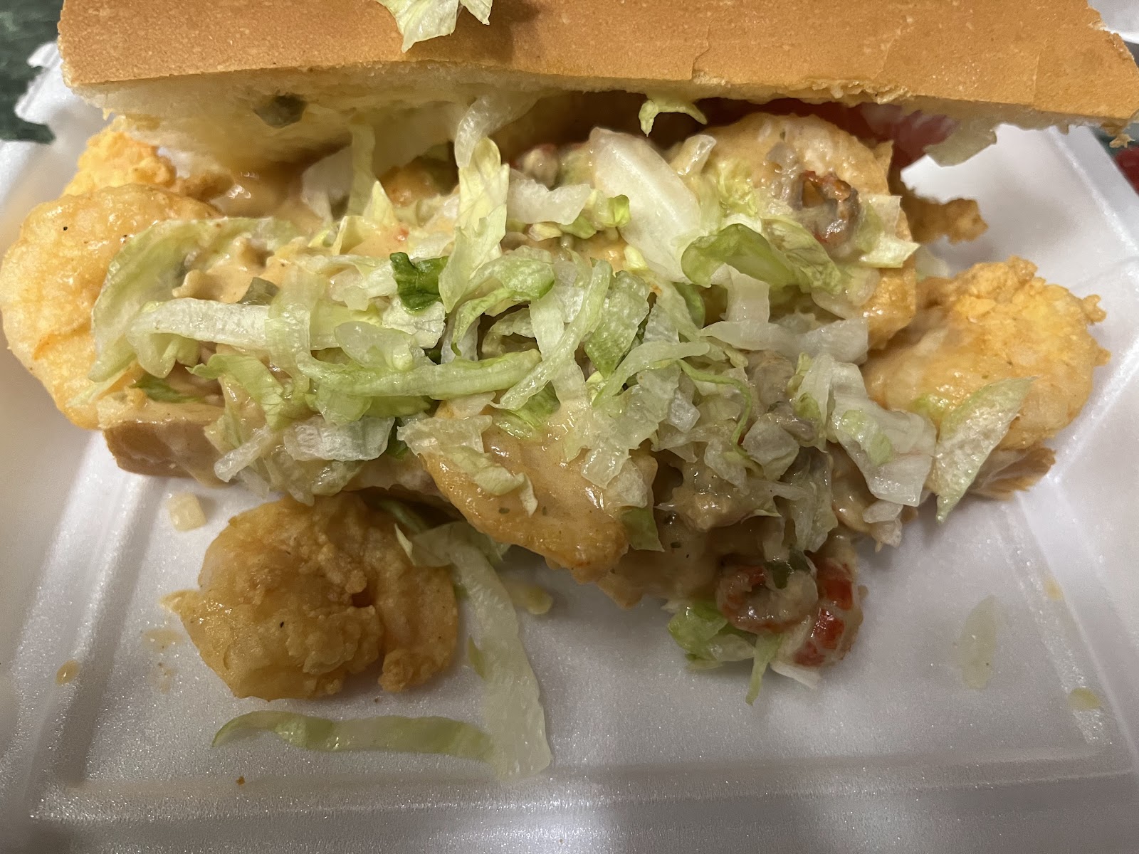 Fried shrimp poboy at NOLA Poboys, Bourbon Street New Orleans